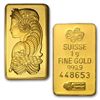 1 Gram Suisse Gold Bar .9999 Fine Gold 24Kt