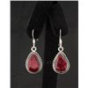 Image 1 : Sterling Silver 40.50ctw Pear Ruby Beryl Earring