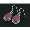 Image 2 : Sterling Silver 40.50ctw Pear Ruby Beryl Earring