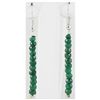 Image 1 : 14.37ct Single Faceted Emerald Silver Hook Earring