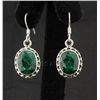 Sterling Silver 38.50ctw Oval Emerald Beryl Earring