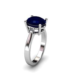 Sapphire 3.31 ctw Diamond Ring 14kt White Gold