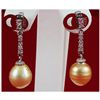 Image 1 : 10-11MM Dangling South Sea Pearl & Crystal Earring