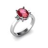 Image 1 : Garnet 2.10 ctw Diamond Ring 14kt White Gold