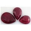 Image 2 : 159.38ctw Ruby Pear Cut Loose Gemstone Lot of 3