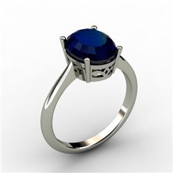 Sapphire 3.15 ctw Ring 14kt White Gold