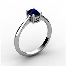 Sapphire 0.60 ctw Ring 14kt White Gold