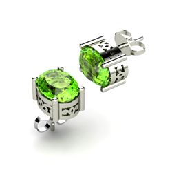 Peridot 1.90ctw Earring 14kt White Gold