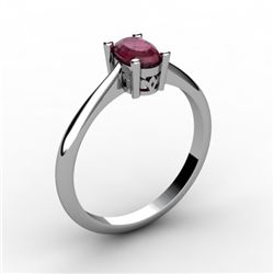 Ruby 0.60 ctw Ring 14kt White Gold