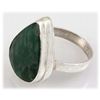 Image 2 : 31.66ct Natural Pear Emerald Sterling Silver Ring