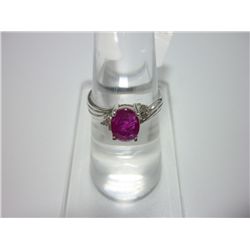 NATURAL 9.50 CTW RUBY RING .925 STERLING SILVER