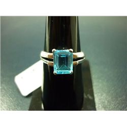 NATURAL 17.25 CTW BLUE TOPAZ RING .925 STERLING SILVER