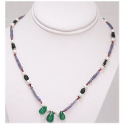 NATURAL 78.00 CTW TANZANITE EMERALD AND MIXED SEMI- PRE