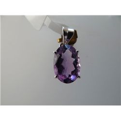 9.50 CTW AMETHYST PENDANT .925 STERLING SILVER