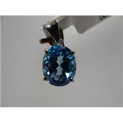 9.50 CTW BLUE TOPAZ PENDANT .925 STERLING SILVER