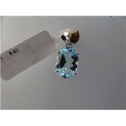 12.75 CTW BLUE TOPAZ PENDANT .925 STERLING SILVER