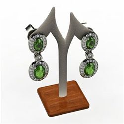 Tourmaline 3.60ctw Diamond Dangling Earring 14k WY Gold