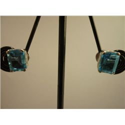 16.00 CTW BLUE TOPAZ EARRING .925 STERLING SILVER