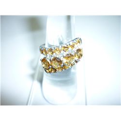 32.25 CTW CITRINE RING .925 STERLING SILVER