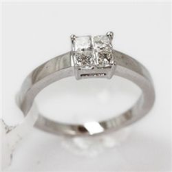 4.01g 14k White Gold Diamond Ring
