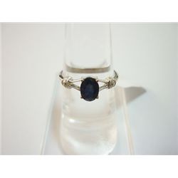 NATURAL 9.50 CTW SAPPHIRE AND DIAMOND RING .925 STERLIN