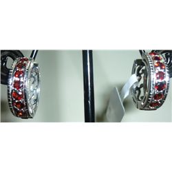 NATURAL 31.25 CTW GARNET EARRING .925 STERLING SILVER
