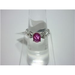 NATURAL 14.25 CTW RUBY RING .925 STERLING SILVER