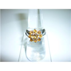 22.75 CTW CITRINE RING .925 STERLING SILVER