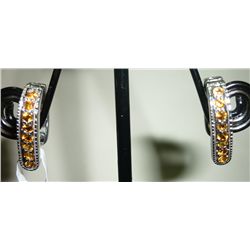 NATURAL 24.50 CTW CITRINE EARRING .925 STERLING SILVER