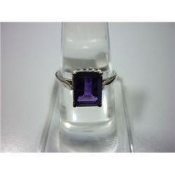 NATURAL 11.50 CTW  AMETHYST RING .925 STERLING SILVER