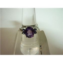 NATURAL 21.00 CTW AMETHYST RING .925 STERLING SILVER