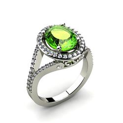 Periodt 3.08 ctw & Diamond Ring 14kt W/Y  Gold