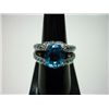 Image 1 : NATURAL 41.00 CTW BLUE TOPAZ RING .925 STERLING SILVER