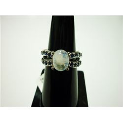 NATURAL 27.00 CTW SEMI PRECIOUS RING .925 STERLING SILV