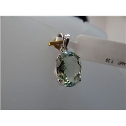 13.50 CTW GREEN AMETHYST PENDANT .925 STERLING SILVER