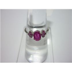 NATURAL 8.75 CTW RUBY   RING .925 STERLING SI