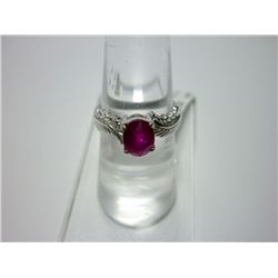 NATURAL 14.75 CTW RUBY RING .925 STERLING SILVER