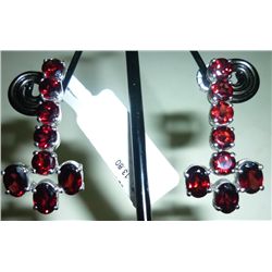 NATURAL 42.25 CTW GARNET EARRING .925 STERLING SILVER