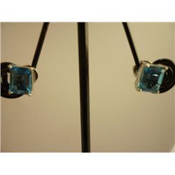 14.25 CTW BLUE TOPAZ EARRING .925 STERLING SILVER