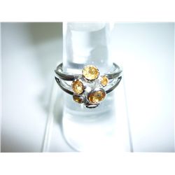 17.00 CTW CITRINE RING .925 STERLING SILVER