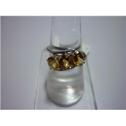 18.50 CTW CITRINE RING .925 STERLING SILVER