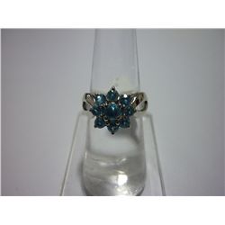 22.00 CTW BLUE TOPAZ RING .925 STERLING SILVER