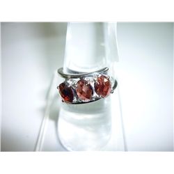 18.25 CTW GARNET RING .925 STERLING SILVER