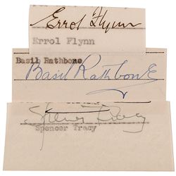 Errol Flynn, Spencer Tracy, and Basil Rathbone