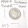 Image 1 : 1964-D ROOSEVELT SILVER DIME *RARE MS HIGH GRADE*!!