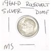 Image 1 : 1964-D ROOSEVELT SILVER DIME *RARE MS HIGH GRADE*!!