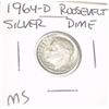 Image 1 : 1964-D ROOSEVELT SILVER DIME *RARE MS HIGH GRADE*!!