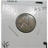 Image 1 : 1919-D LINCOLN WHEAT CENT RED BOOK VALUE $5.00 *RARE VERY FINE GRADE - NICE PENNY*!!