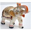 Image 1 : Marble UpTrunk Elephant w/ Gold Plated Design 5in.x6in.