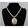 Image 1 : 220.7CTW 18" WHITE FRESHWATER CAPIZ PENDANT/MOTHER OF P
